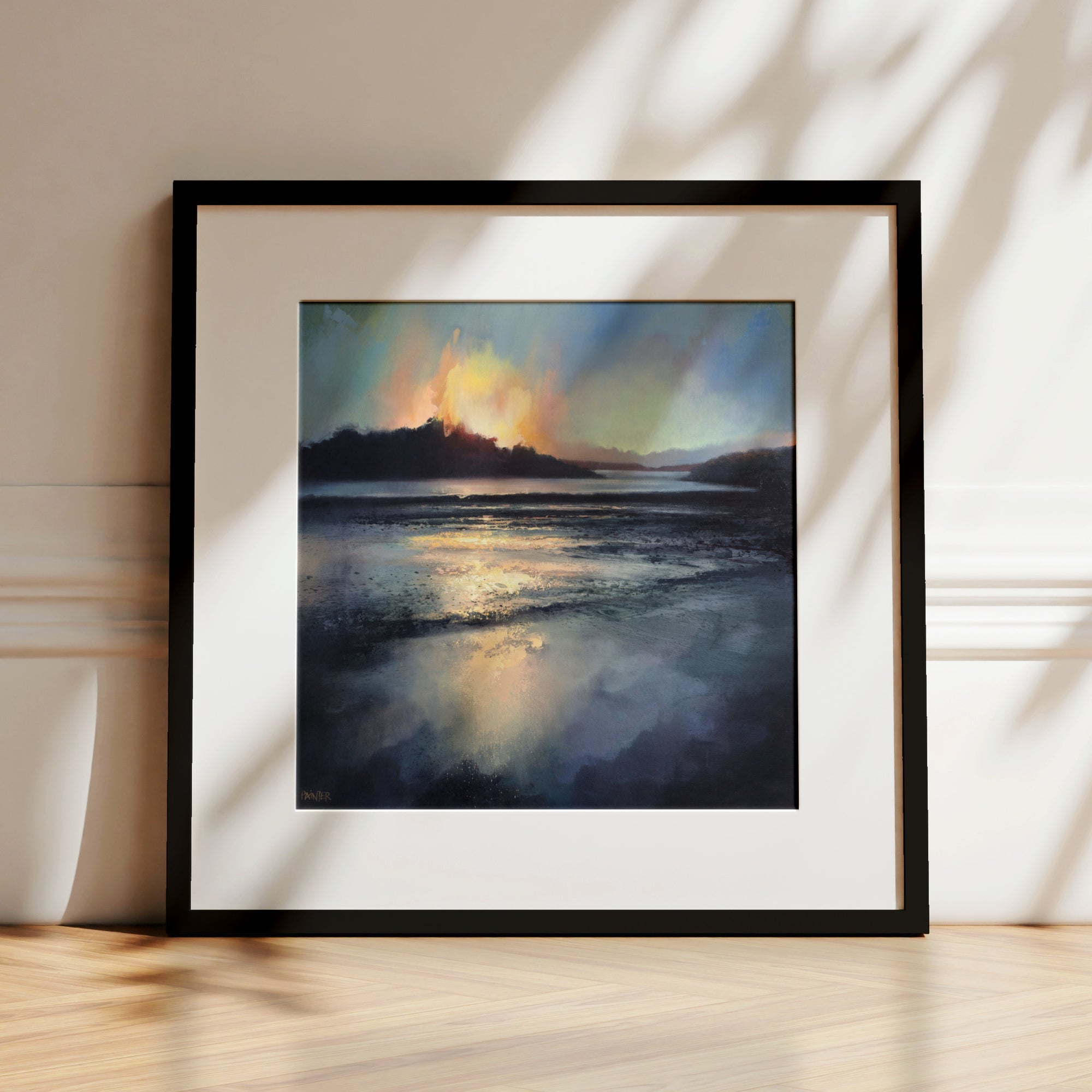 Windswept Love No.7 Cornwall prints framed in black ready to hang - Helford River print by Rachel Painter artist