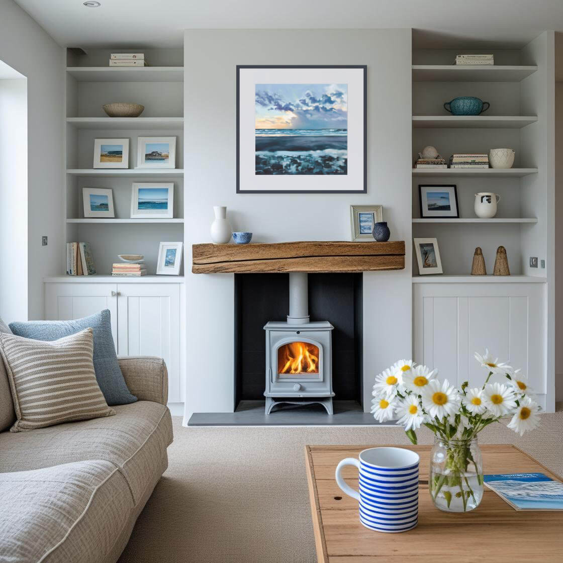 Coastal art prints for lounge - by Rachel Painter, contemporary landscape artist