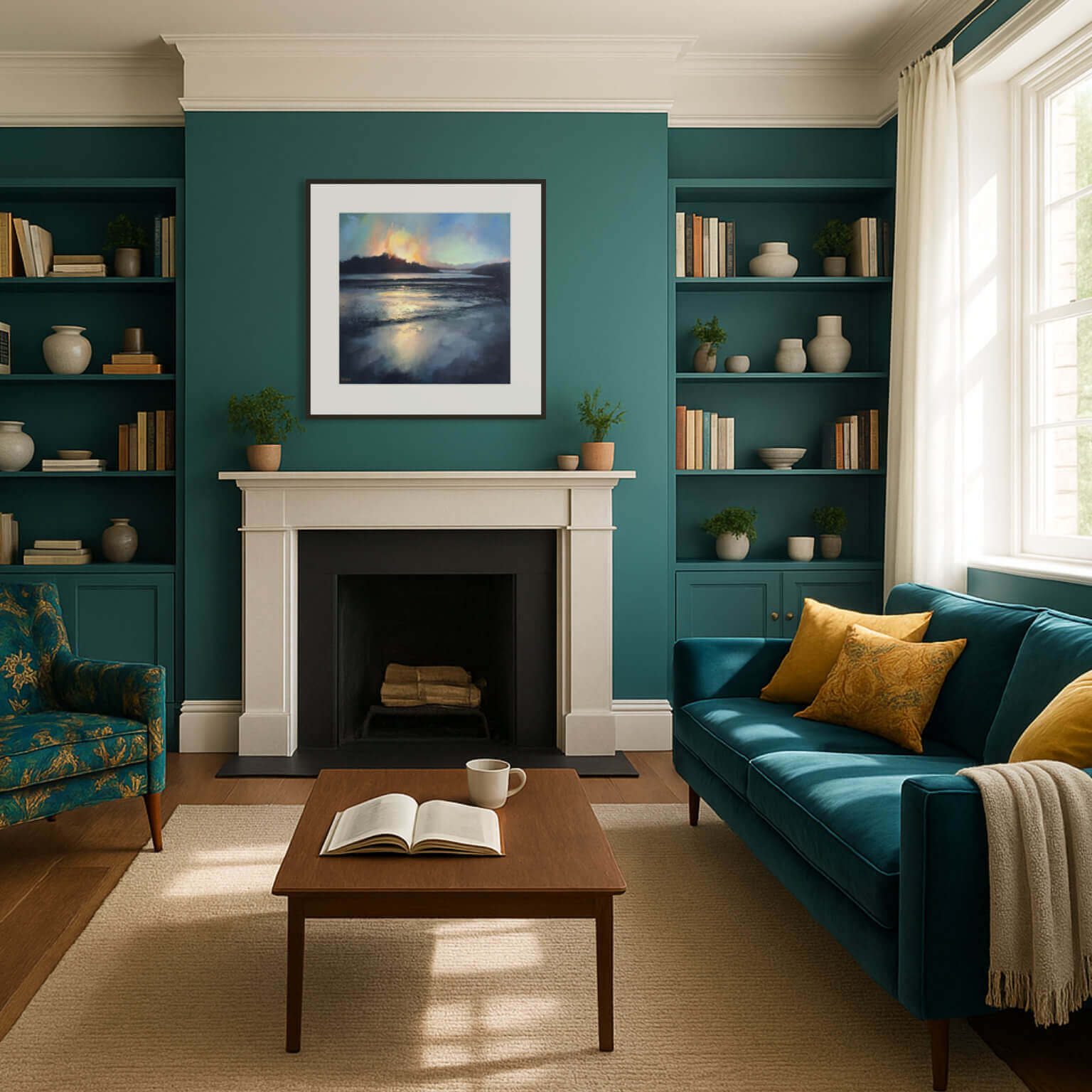 Art prints for colourful living room - print by Rachel Painter, contemporary landscape artist