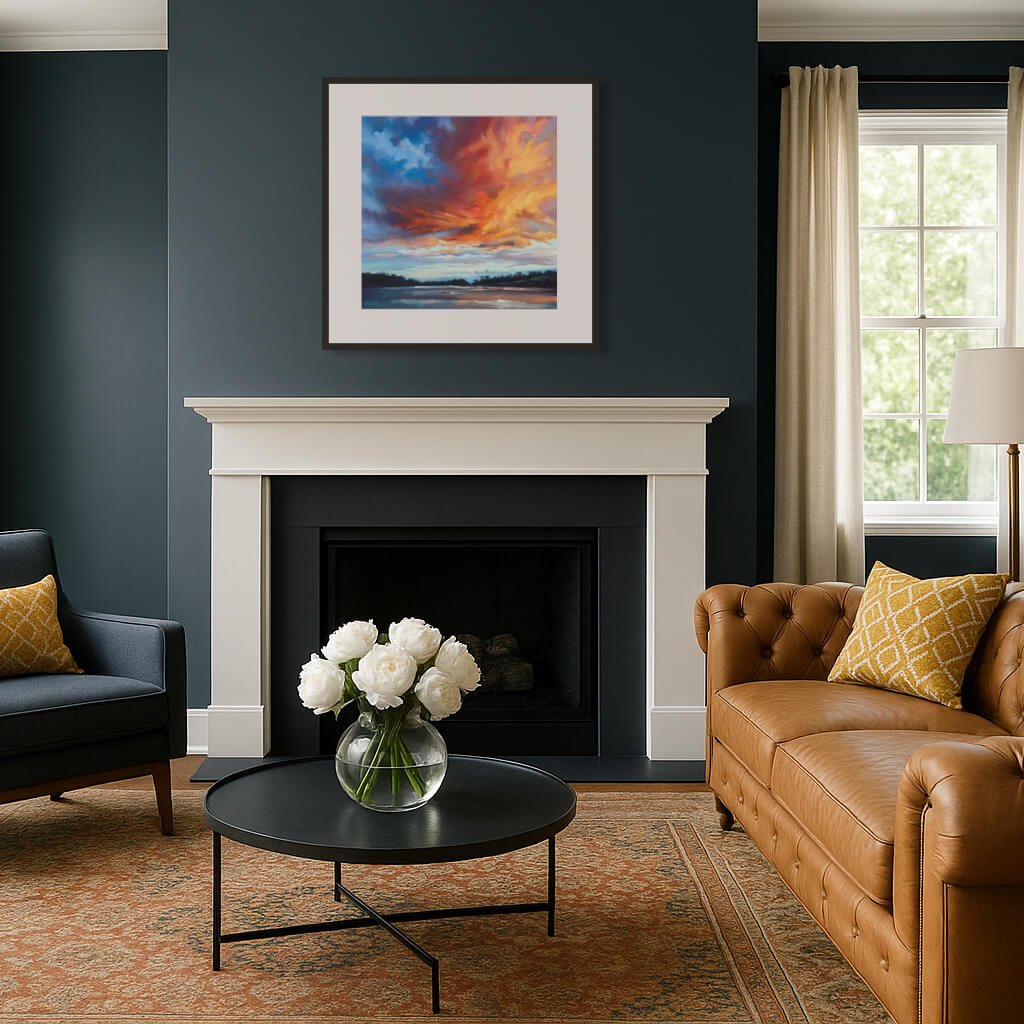 Wall art prints for dark living room - print by Rachel Painter, contemporary landscape artist
