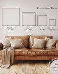 Square size chart for unframed art prints