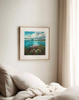 Coastal print for coastal bedroom decor - by Rachel Painter, contemporary seascape artist