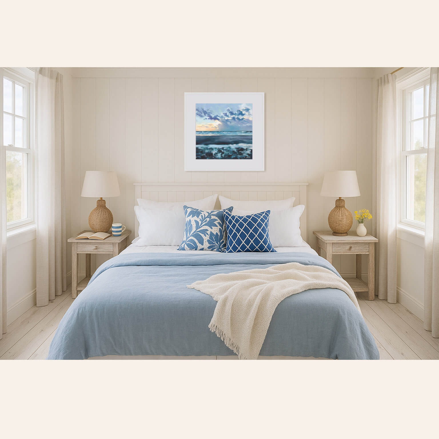 Bedroom art prints for coastal theme - by Rachel Painter, contemporary landscape artist