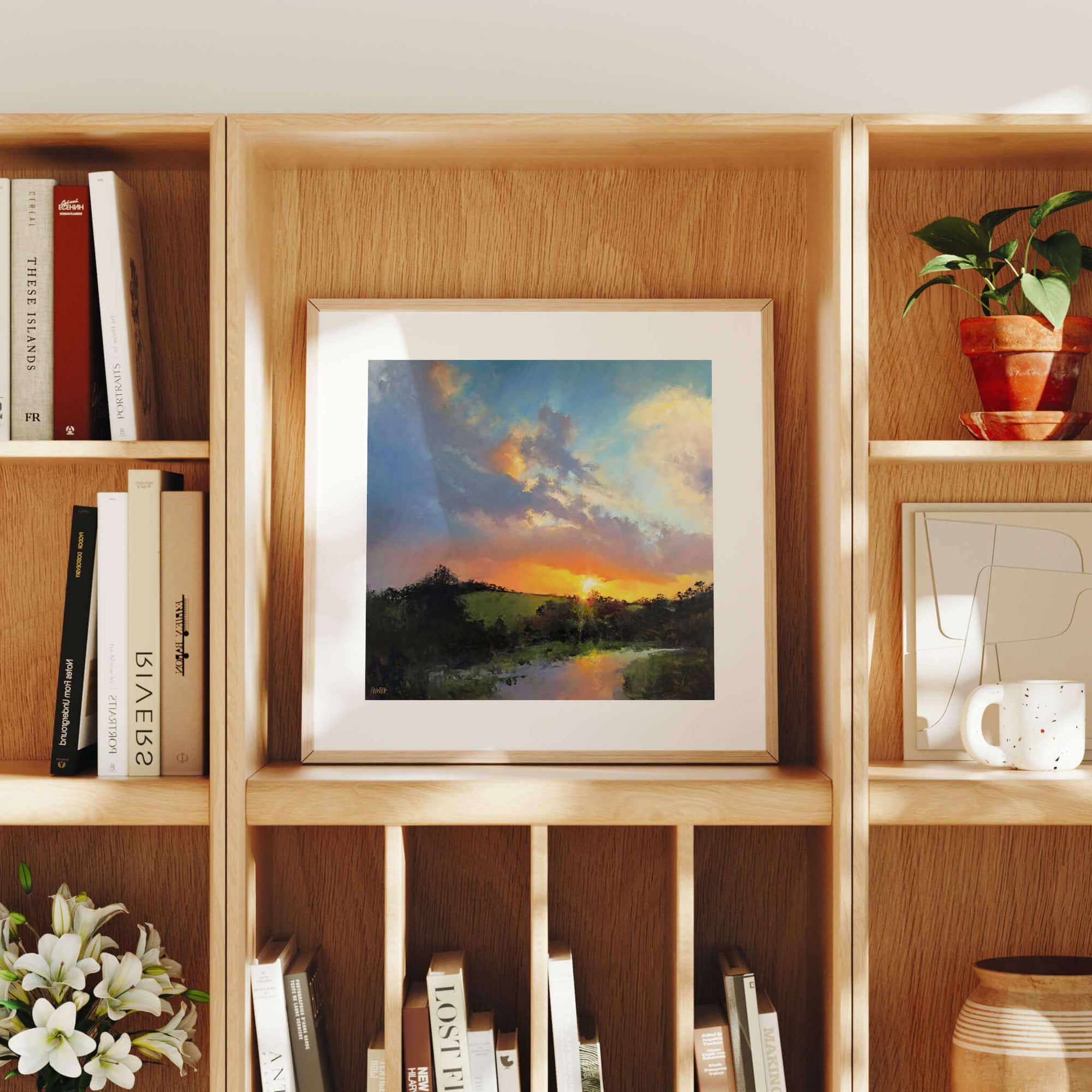 Contemporary small art prints for bookcase - by Rachel Painter, landscape artist